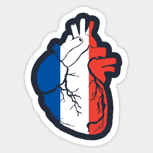 Anatomical heart design, French flag Sticker